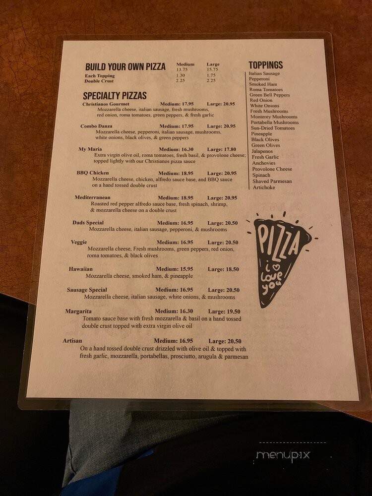 Christianos Pizza - Green Lake, WI menu_pic