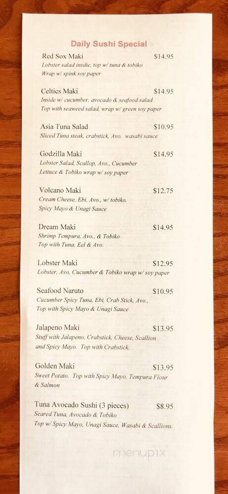 Asia - Mashpee, MA menu_pic