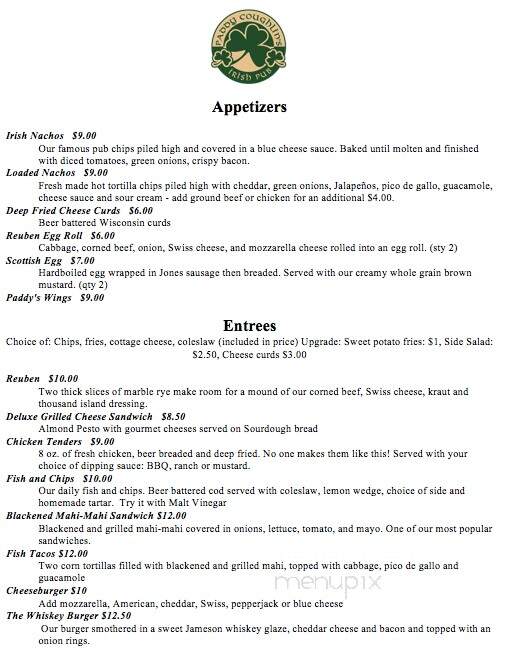 Paddy Coughlin's Pub - Fort Atkinson, WI menu_pic