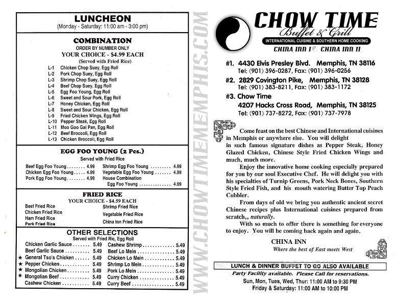 Chow Time Buffet & Grill - Memphis, TN