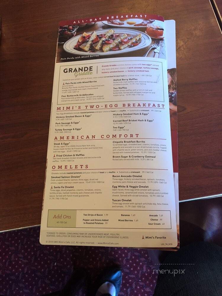 Mimi's Bistro & Bakery - Murfreesboro, TN menu_pic