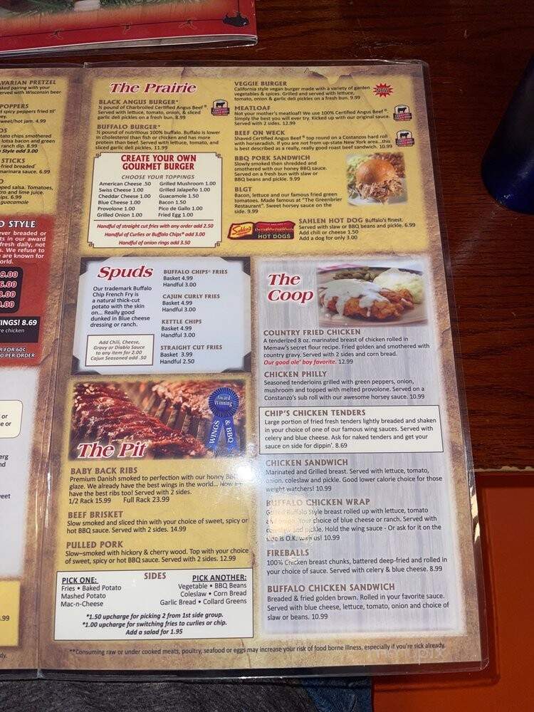 Buffalo Chips Restaurant - Bonita Springs, FL menu_pic