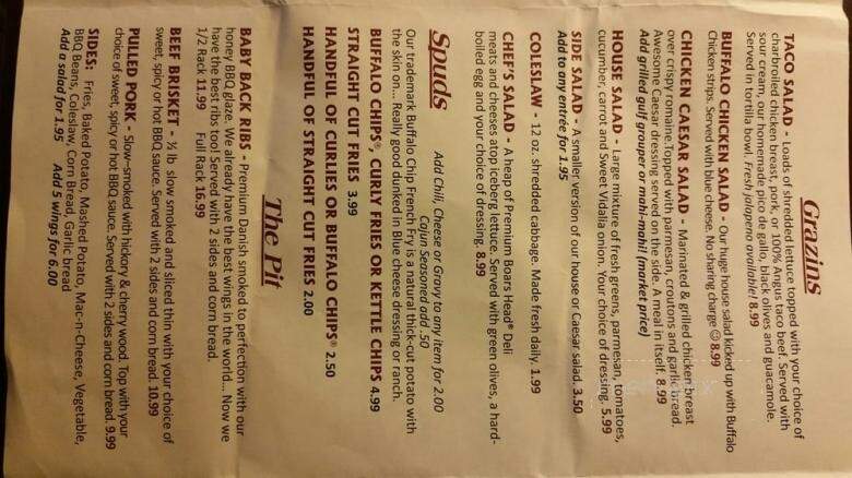 Buffalo Chips Restaurant - Bonita Springs, FL menu_pic