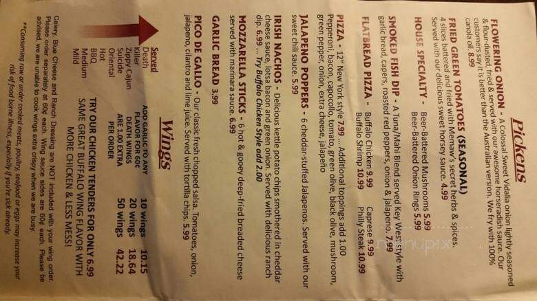Buffalo Chips Restaurant - Bonita Springs, FL menu_pic