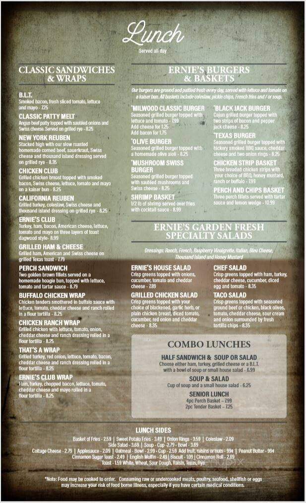 Uncle Ernie's Pancake House - Kalamazoo, MI menu_pic