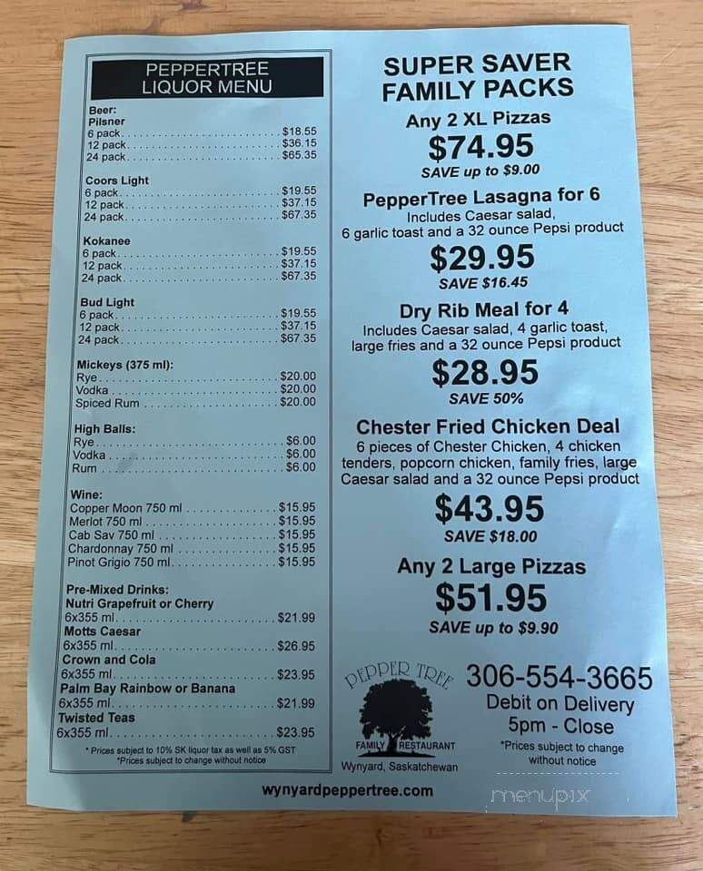Peppertree Family Restaurant And Steakhouse - Wynyard, SK