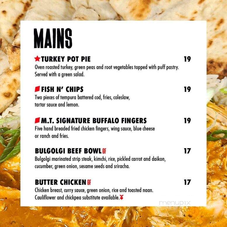 MT Bellies Tap & Grillhouse - Welland, ON menu_pic