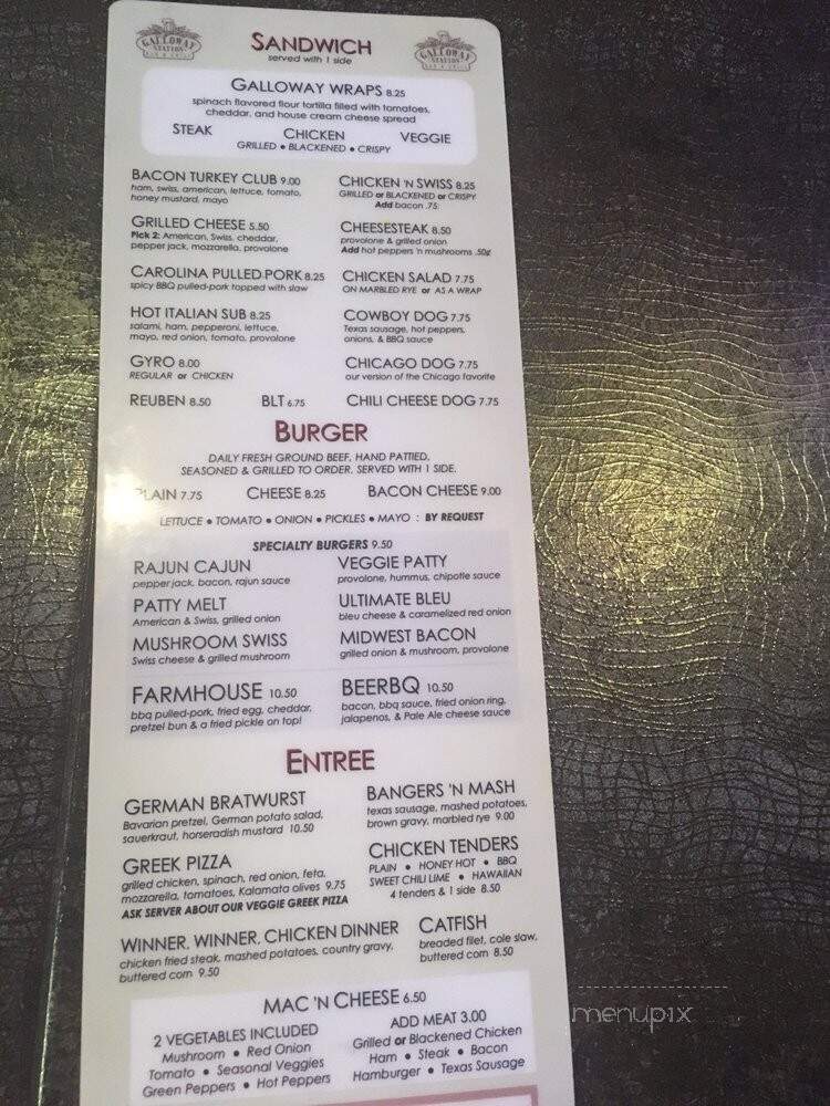 Galloway Station Bar & Grill - Springfield, MO menu_pic