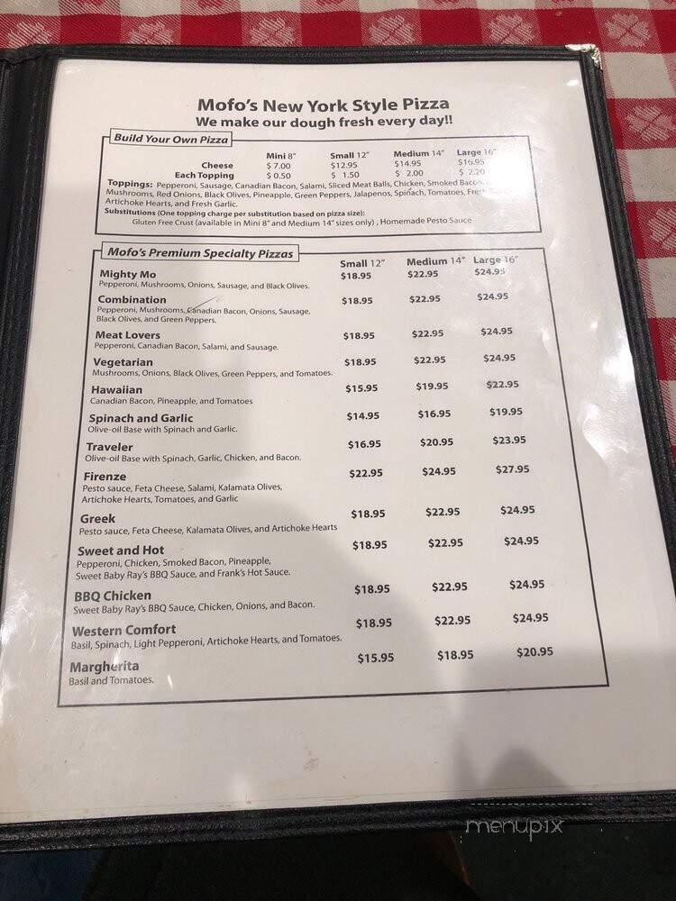 Mofo's Pizza - Incline Village, NV menu_pic