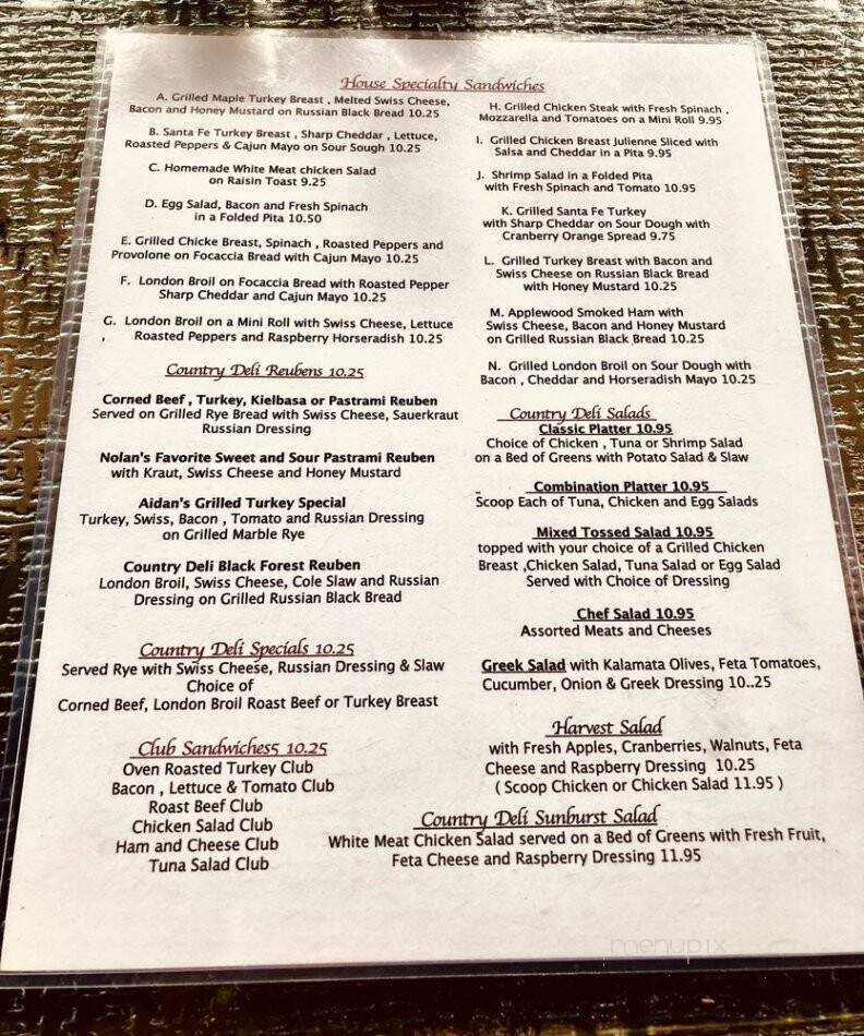 Country Deli - Gradyville, PA menu_pic