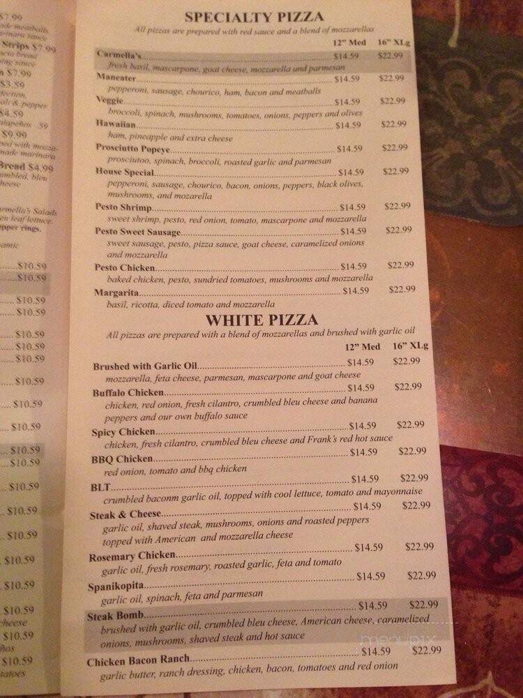 Carmella's Pizzeria - Portsmouth, RI menu_pic