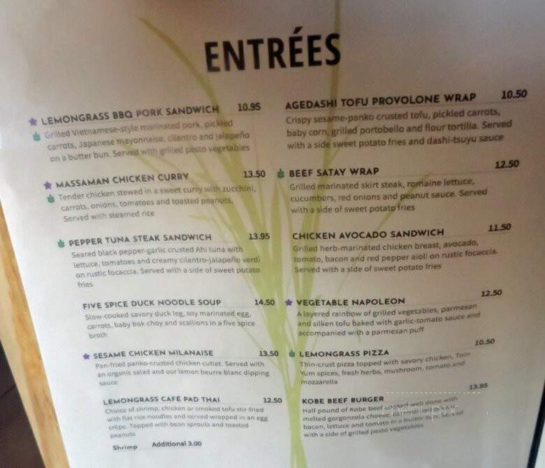 Lemon Grass Cafe - Bellaire, TX menu_pic