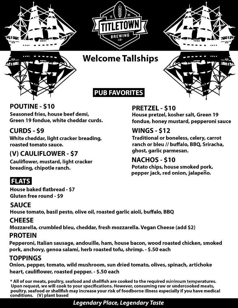 Title Town Brewing Co - Green Bay, WI menu_pic