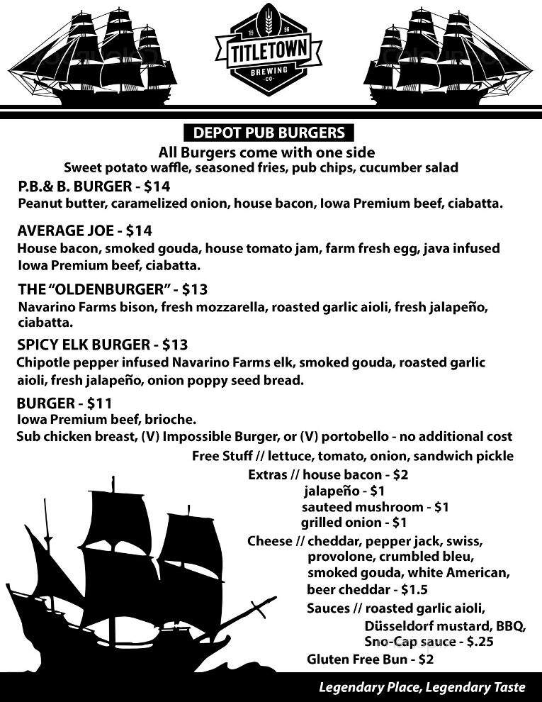 Title Town Brewing Co - Green Bay, WI menu_pic