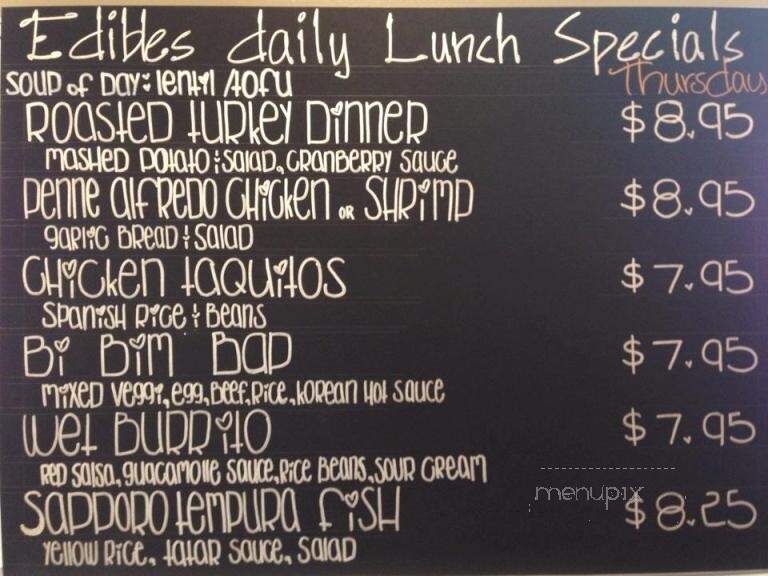 Edibles Coffee Shop - Los Angeles, CA menu_pic