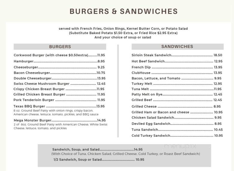 Corkwood Restaurant - Woodland, CA menu_pic