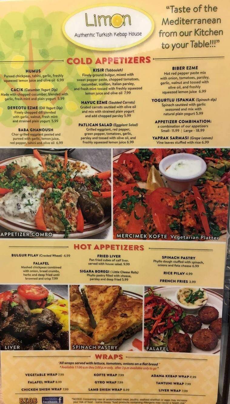 Limon Authentic Turkish Kebap House - Hellertown, PA menu_pic