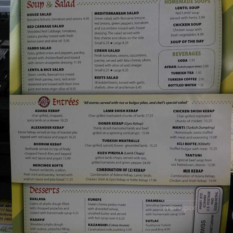 Limon Authentic Turkish Kebap House - Hellertown, PA menu_pic