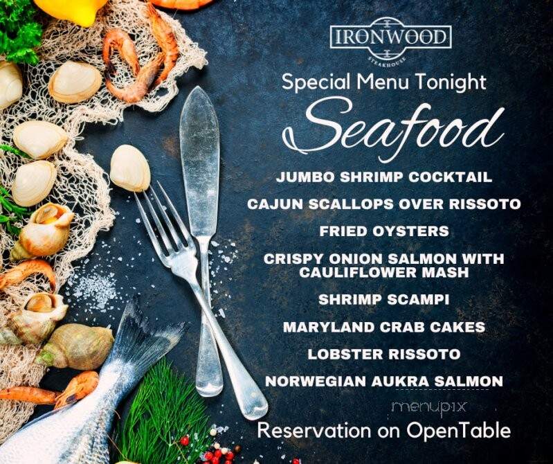 IronWood Steakhouse - Tiffin, OH menu_pic