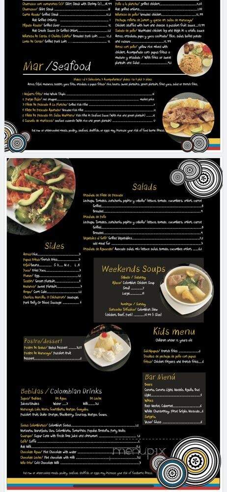 Colombian Point Restaurant - Sarasota, FL menu_pic