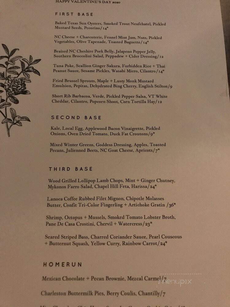 Ford + Shep - Greenville, NC menu_pic