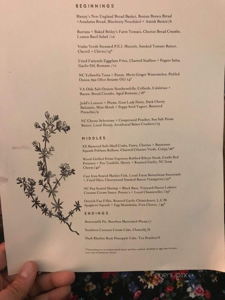 Ford + Shep - Greenville, NC menu_pic