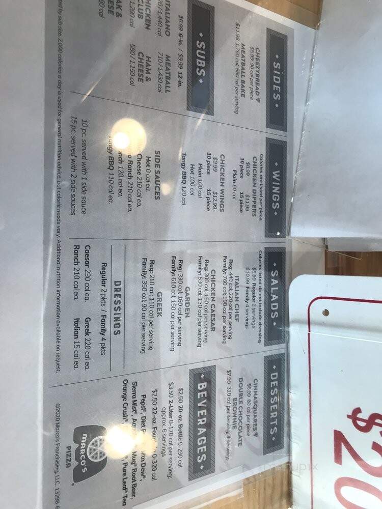 Marco's Pizza - West Sacramento, CA menu_pic