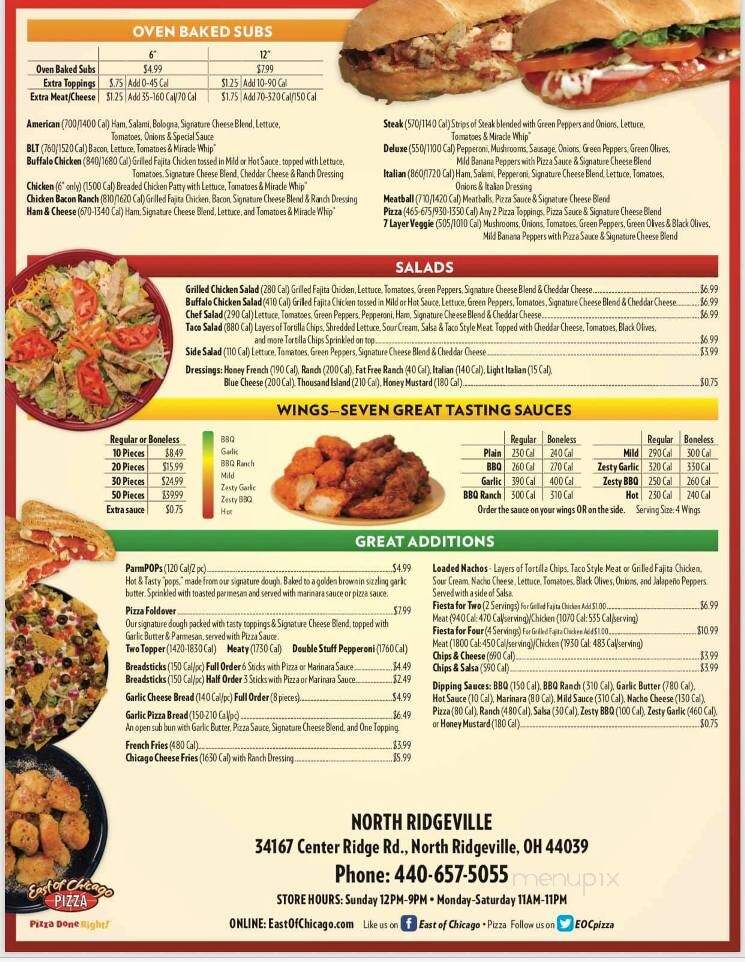 East of Chicago Pizza - North Ridgeville, OH menu_pic