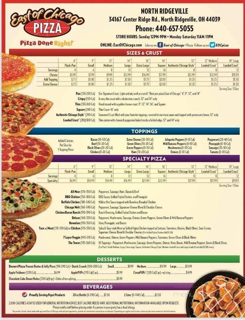 East of Chicago Pizza - North Ridgeville, OH menu_pic