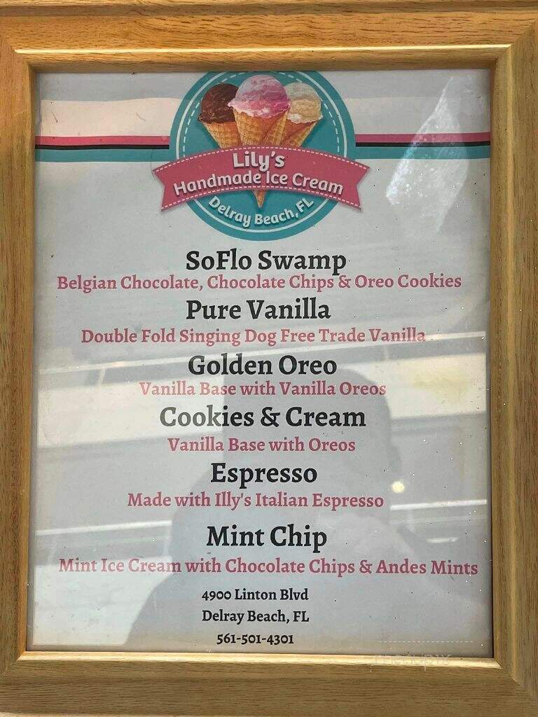 Lily's Handmade Ice Cream - Delray Beach, FL menu_pic