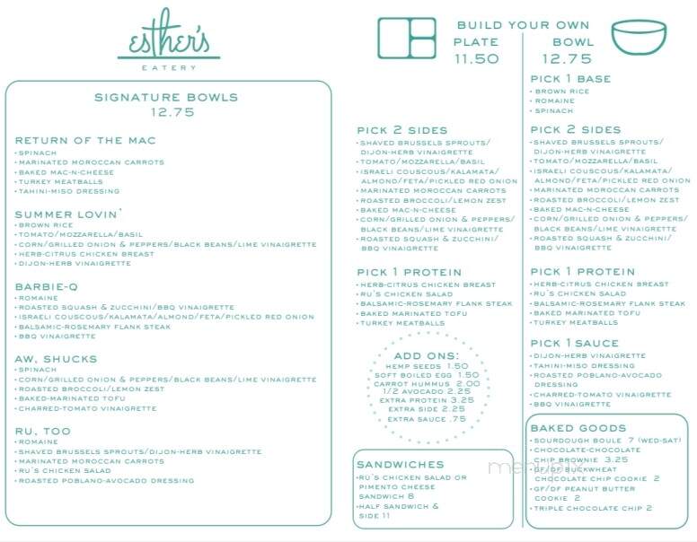 Esther's Eatery - Florence, AL menu_pic