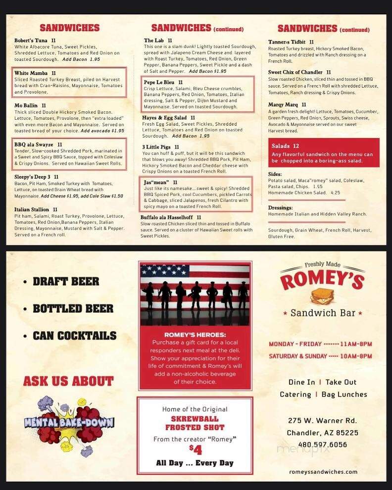 Romey's Sandwich Bar - Chandler, AZ