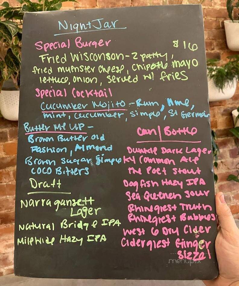 Nightjar - Berea, KY menu_pic