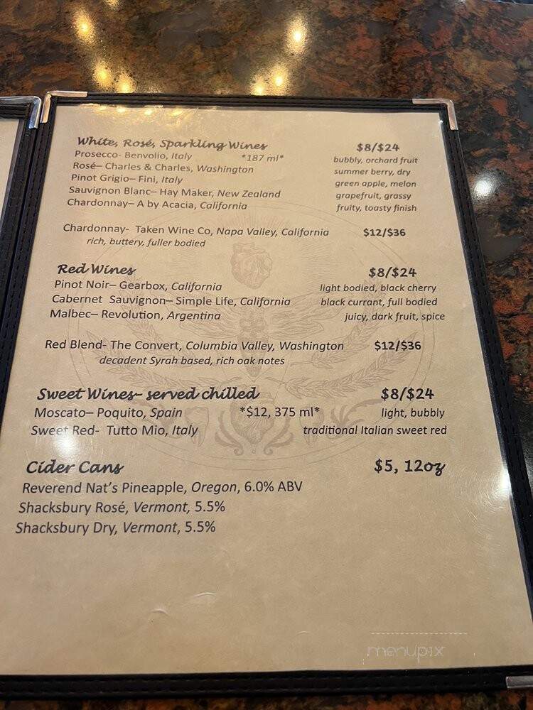 Incendiary Brewing - Lewisville, NC menu_pic