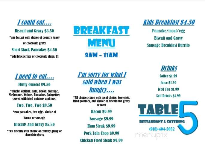 Table 5 - Peggs, OK menu_pic