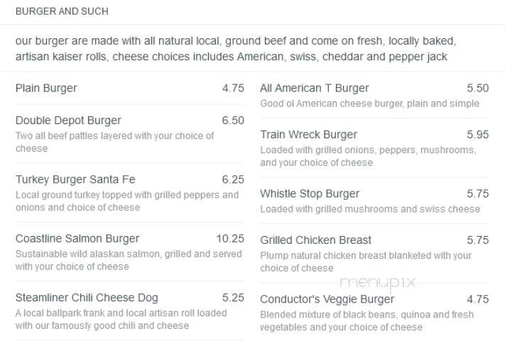 The Depot Grill - Angola, IN menu_pic