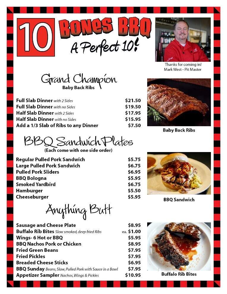 10 Bones BBQ - Southaven, MS menu_pic