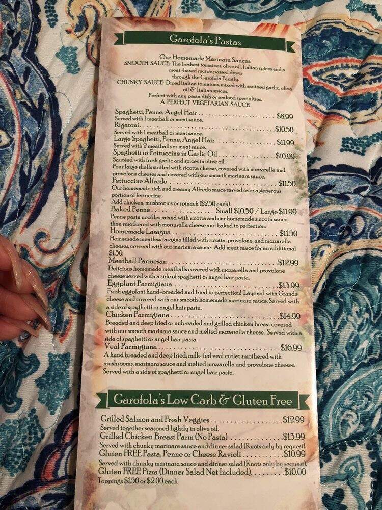 Garafola's Italiano - Concord, NC menu_pic