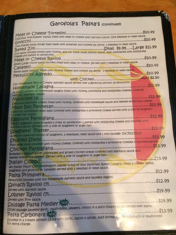 Garafola's Italiano - Concord, NC menu_pic