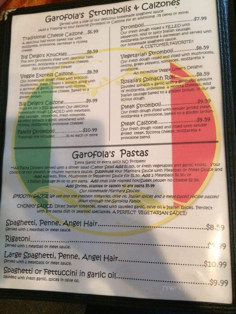 Garafola's Italiano - Concord, NC menu_pic
