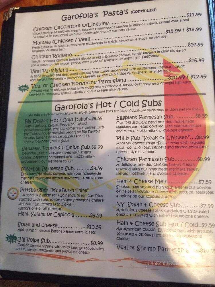 Garafola's Italiano - Concord, NC menu_pic