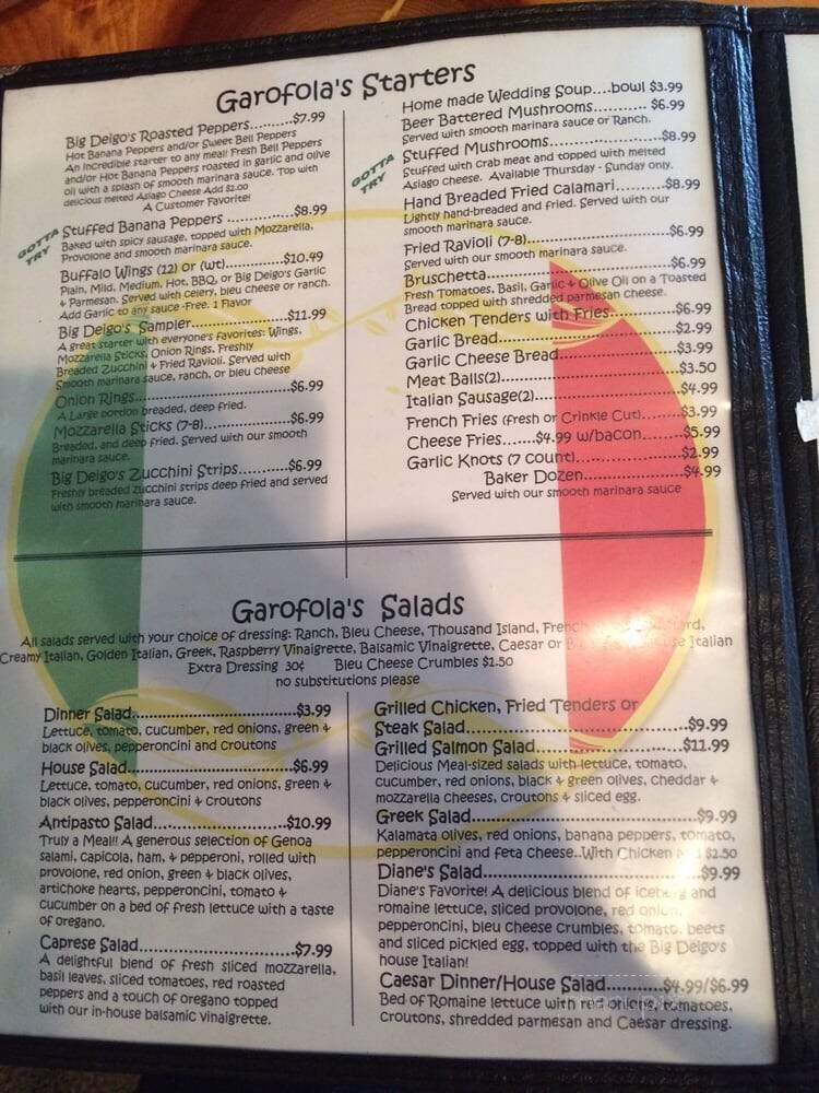 Garafola's Italiano - Concord, NC menu_pic