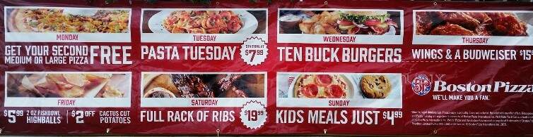 Boston Pizza - Parry Sound, ON menu_pic