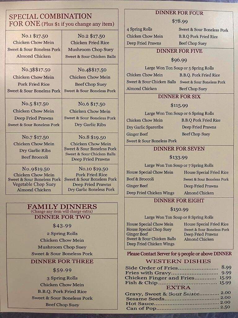 Hong Kong Restaurant - Revelstoke, BC menu_pic