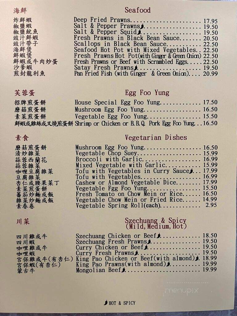 Hong Kong Restaurant - Revelstoke, BC menu_pic