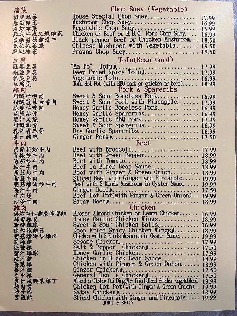Hong Kong Restaurant - Revelstoke, BC menu_pic