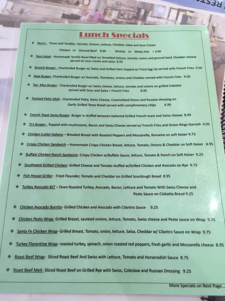 Tom Jones Family Restaurant - Brookhaven, PA menu_pic