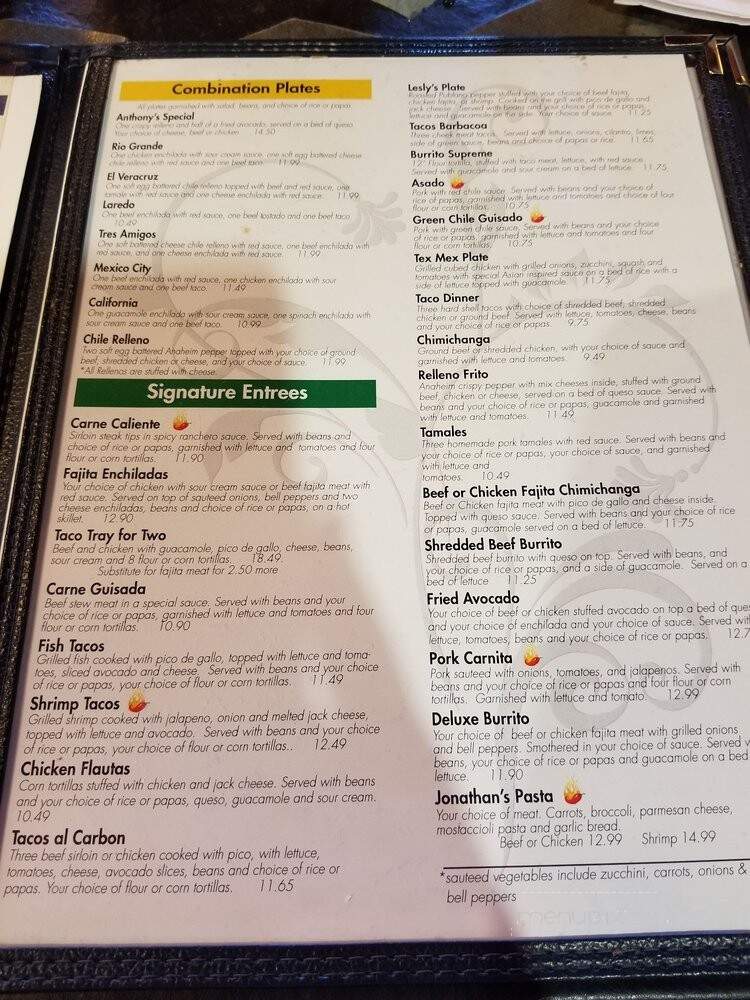 Jorge's Mexican Bar & Grill - Amarillo, TX menu_pic