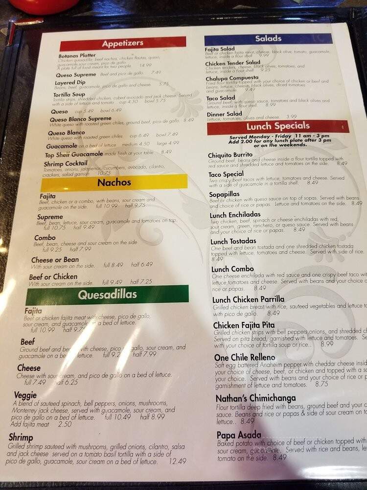 Jorge's Mexican Bar & Grill - Amarillo, TX menu_pic