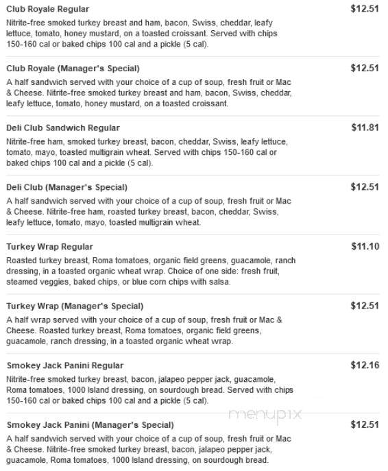 Jason's Deli - Tuscaloosa, AL menu_pic